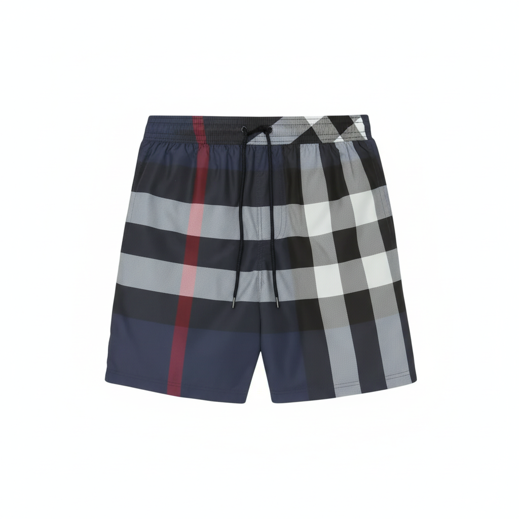 Short Burberry sur fond blanc